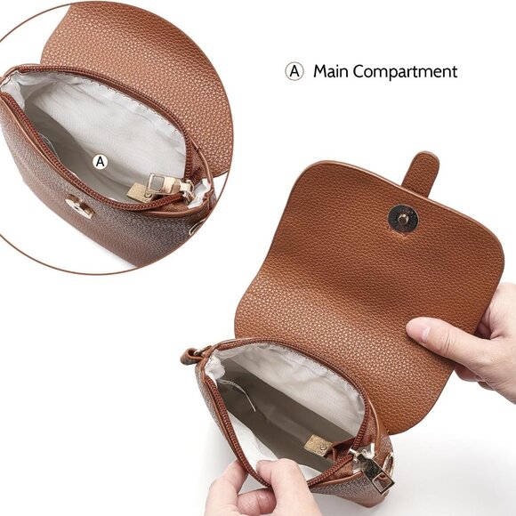 Elegant Vegan Leather Crossbody Bag for Women with Adjustable Strap - Picture 4 of 7